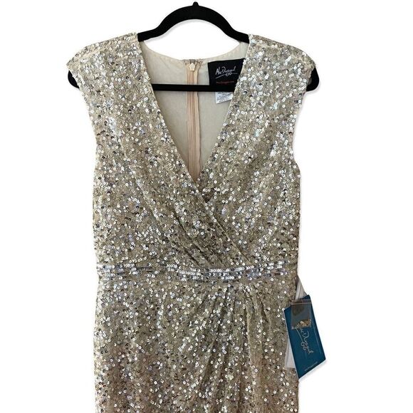 Mac Duggal Sz 8 Ombre Sequined Maxi Fishtail Evening Gown Dress Bridal Prom NWT - Picture 5 of 12